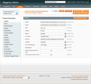 Magento Admin Screenshot